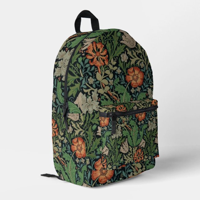 William Morris Compton Wallpaper Classic Printed Backpack (Back Corner Left)