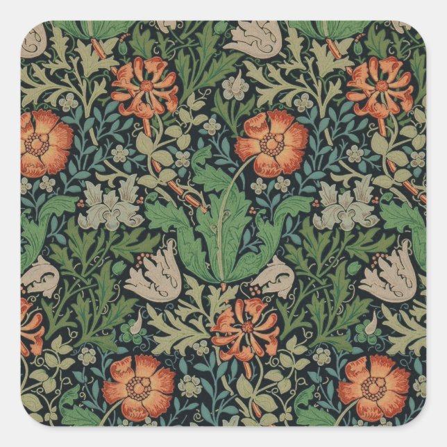 William Morris Compton Wallpaper Classic Square Sticker (Front)