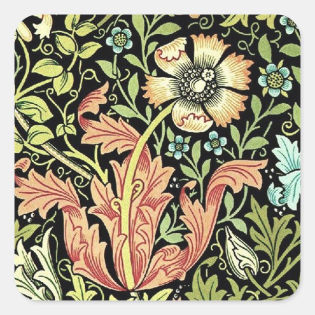 William Morris Compton Wallpaper Classic Square Sticker (Front)