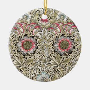 William Morris Corncockle Botanical Vine Floral Ceramic Tree Decoration