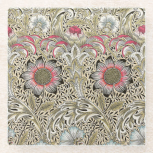 William Morris Corncockle Vintage Floral Glass Coaster