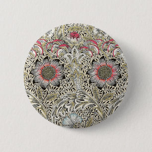 William Morris Corncockle wallpaper floral  6 Cm Round Badge