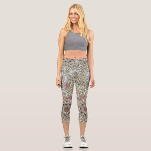 William Morris Corncockle wallpaper floral  Capri Leggings