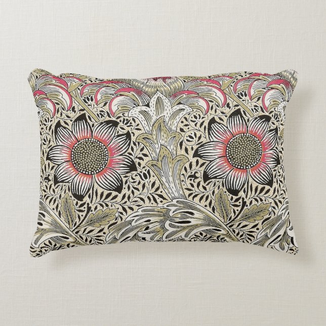 William Morris Corncockle wallpaper floral  Decorative Cushion (Front)