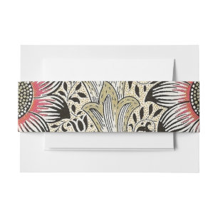 William Morris Corncockle wallpaper floral Invitation Belly Band