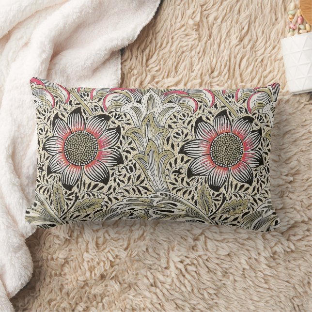 William Morris Corncockle wallpaper floral  Lumbar Cushion (Blanket)