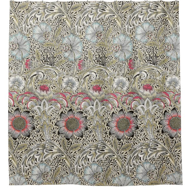 William Morris Corncockle wallpaper floral  Shower Curtain (Front)