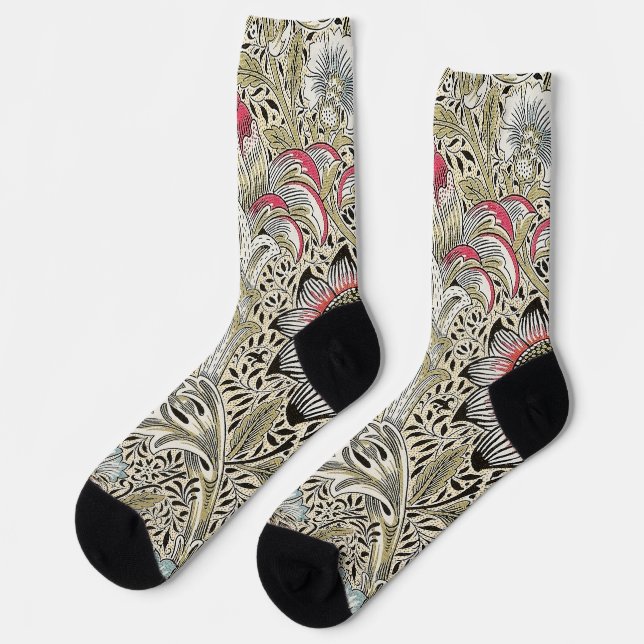 William Morris Corncockle wallpaper floral  Socks (Left)