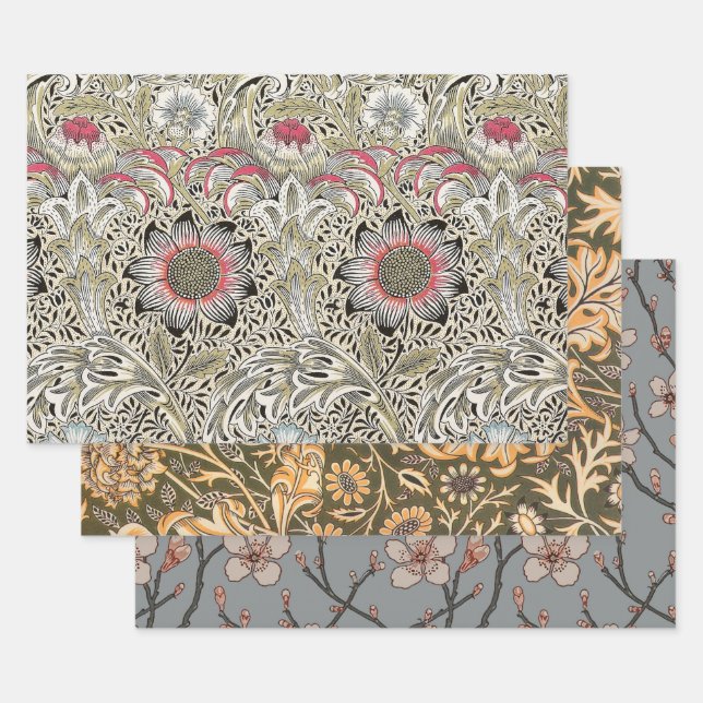 William Morris Corncockle wallpaper floral  Wrapping Paper Sheet (Set)