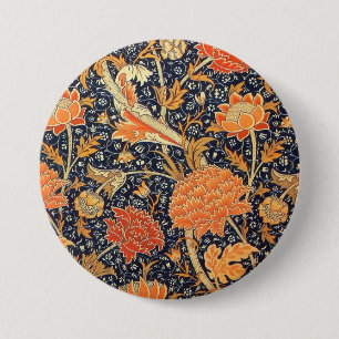 William Morris Cray Floral Art Nouveau Pattern 7.5 Cm Round Badge