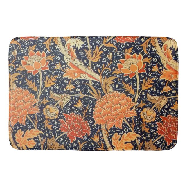 William Morris Cray Floral Art Nouveau Pattern Bath Mat (Front)