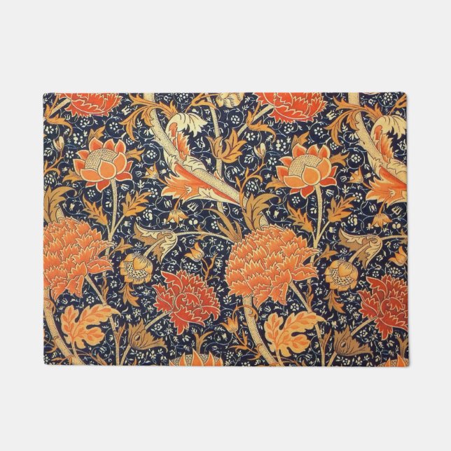 William Morris Cray Floral Art Nouveau Pattern Doormat (Front)