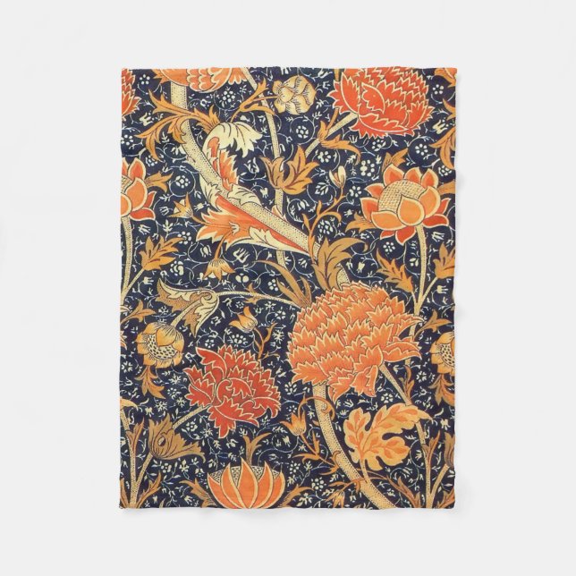 William Morris Cray Floral Art Nouveau Pattern Fleece Blanket (Front)