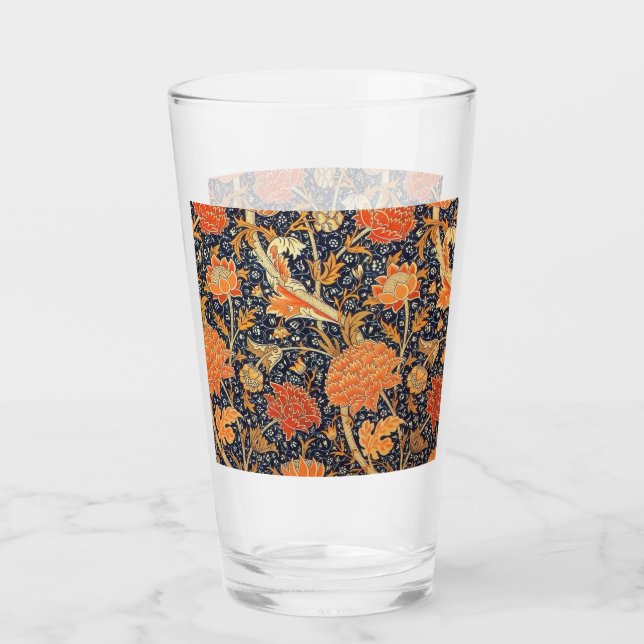 William Morris Cray Floral Art Nouveau Pattern Glass (Front)