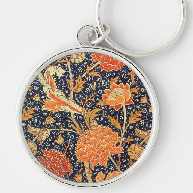 William Morris Cray Floral Art Nouveau Pattern Key Ring (Front)