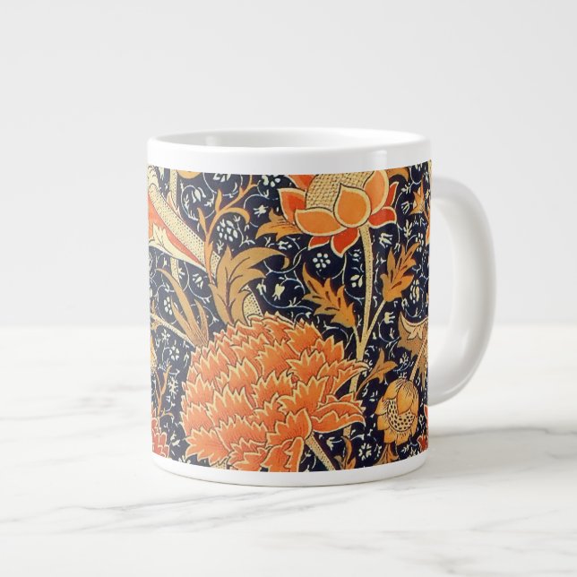 William Morris Cray Floral Art Nouveau Pattern Large Coffee Mug (Front Right)