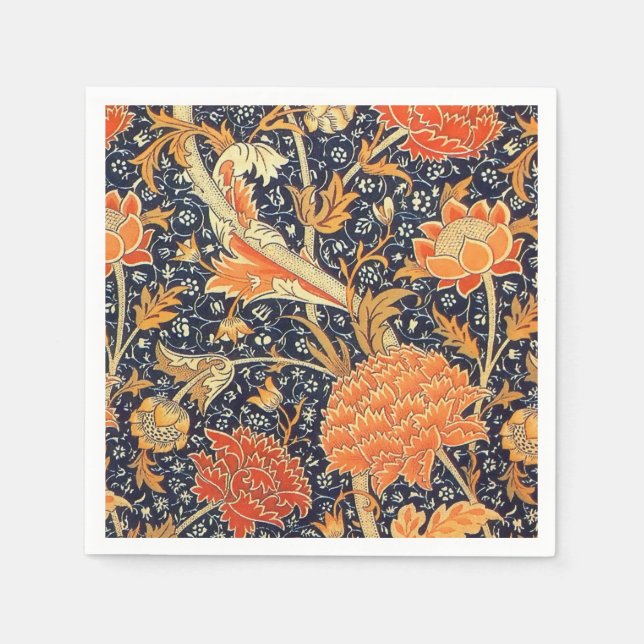 William Morris Cray Floral Art Nouveau Pattern Napkin (Front)