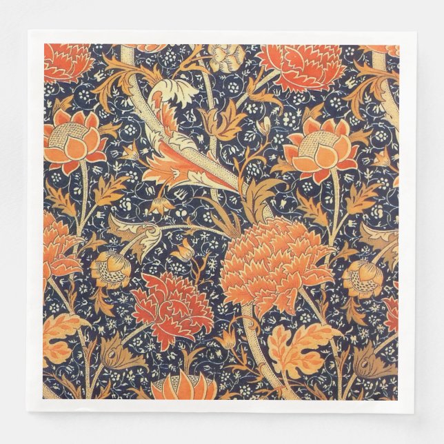 William Morris Cray Floral Art Nouveau Pattern Napkin (Front)