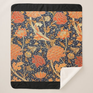 William Morris Cray Floral Art Nouveau Pattern Sherpa Blanket
