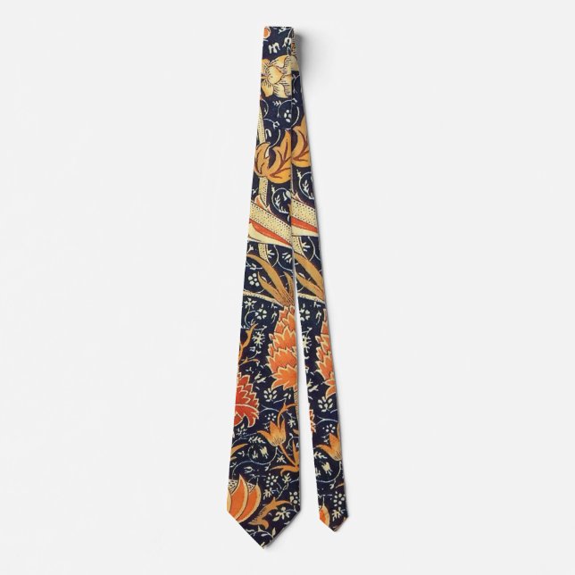 William Morris Cray Floral Art Nouveau Pattern Tie (Front)