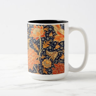 William Morris Cray Floral Art Nouveau Pattern Two-Tone Coffee Mug