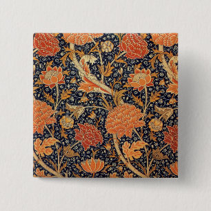 William Morris Cray Floral Pattern Vintage 15 Cm Square Badge