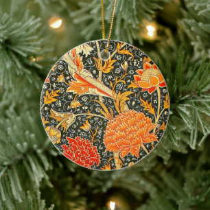 William Morris Cray Floral Pattern Vintage Ceramic Tree Decoration