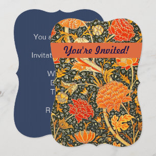 William Morris Cray Floral Pattern Vintage Invitation