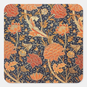 William Morris Cray Floral Pattern Vintage Square Sticker