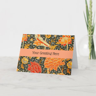 William Morris Cray Floral Pattern Vintage Thank You Card