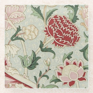 William Morris Cray Floral Pre-Raphaelite Vintage Glass Coaster