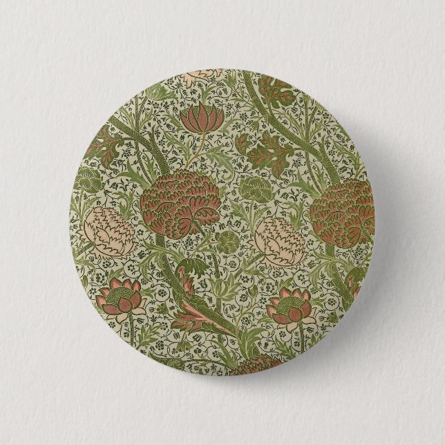 William Morris Cray Sage Flower Floral Botanical 6 Cm Round Badge (Front)