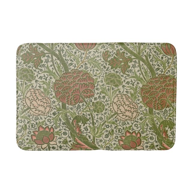 William Morris Cray Sage Flower Floral Botanical Bath Mat (Front)