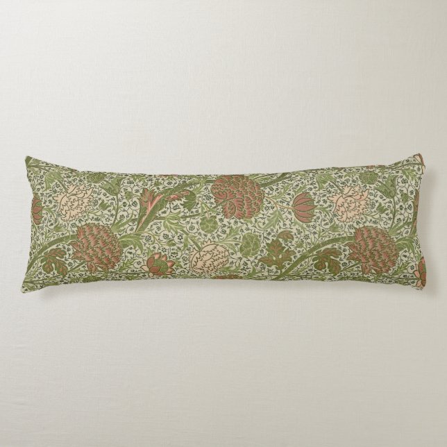 William Morris Cray Sage Flower Floral Botanical Body Cushion (Front)