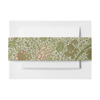 William Morris Cray Sage Flower Floral Botanical Invitation Belly Band