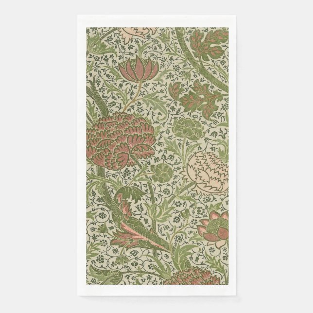 William Morris Cray Sage Flower Floral Botanical Napkin (Front)