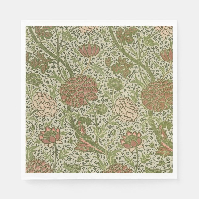 William Morris Cray Sage Flower Floral Botanical Napkin (Front)