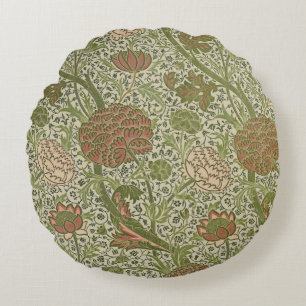 William Morris Cray Sage Flower Floral Botanical Round Cushion