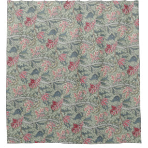 William Morris Cray Vintage Floral Pink Green   Shower Curtain