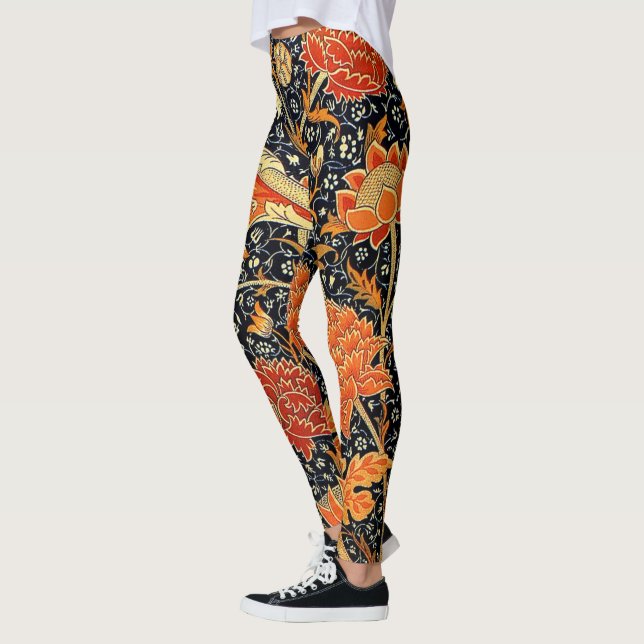 William Morris - Cray, vintage pattern Leggings (Left)
