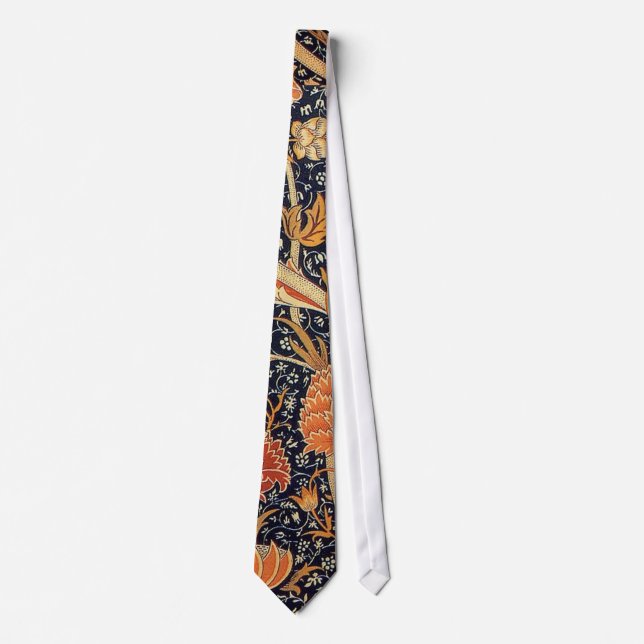 William Morris Cray Wallpaper Flower Pattern Tie (Front)