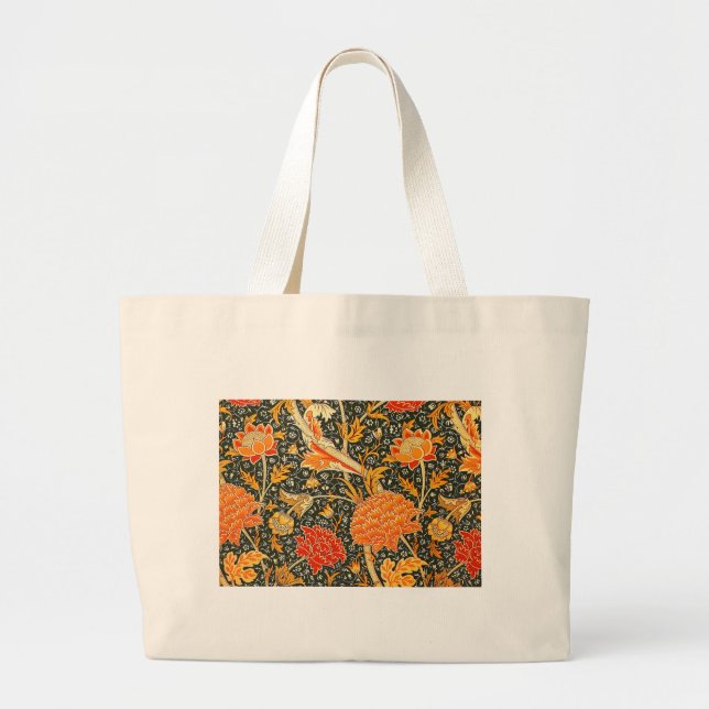 William Morris Cray Wallpaper Pattern Large Tote Bag (Front)