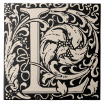 William Morris Cream Monogrammed Letter L Tile<br><div class="desc">Art Nouveau monogrammed tile designs by William Morris are the prefect arts and craft touch to add to your antique fireplace,
These initial tiles come in all the letters of the alphabet and are the prefect vintage floral.</div>
