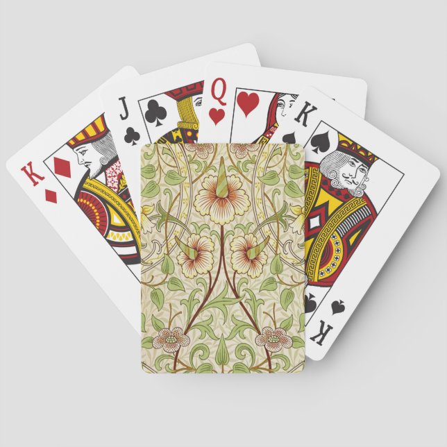 William Morris Daffodil Classic Flower Wallpaper Playing Cards (Back)