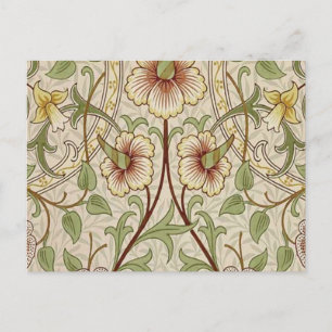 William Morris Daffodil Classic Flower Wallpaper Postcard