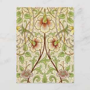 William Morris Daffodil Classic Flower Wallpaper Postcard
