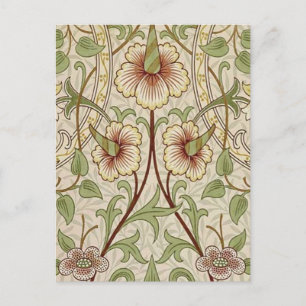 William Morris Daffodil Classic Flower Wallpaper Postcard