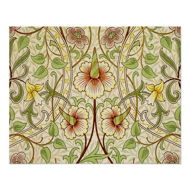 William Morris Daffodil Classic Flower Wallpaper Poster (Front)