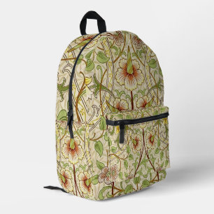 William Morris Daffodil Classic Flower Wallpaper Printed Backpack