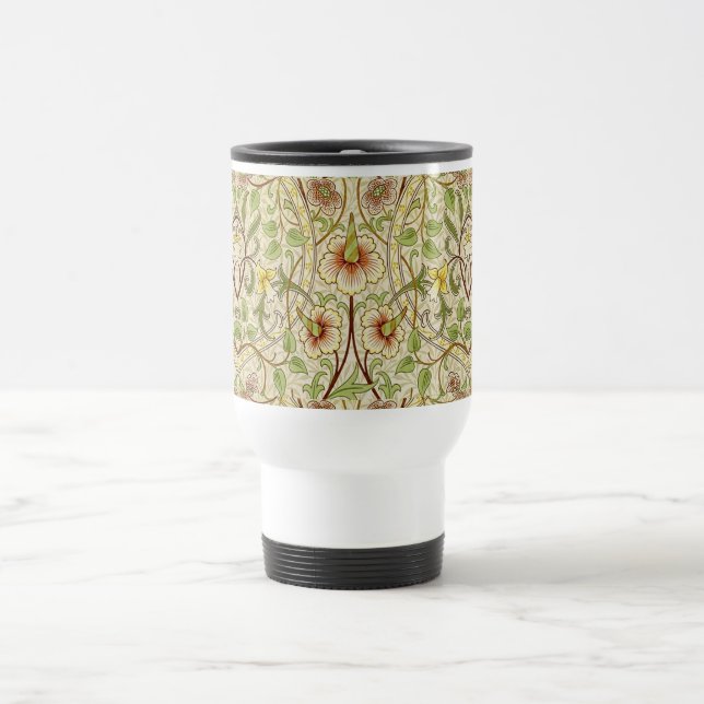 William Morris Daffodil Classic Flower Wallpaper Travel Mug (Center)